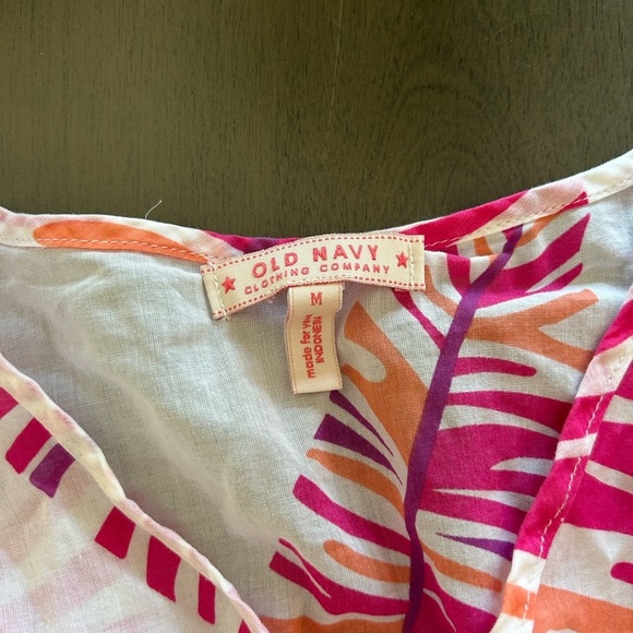 😍Girls Tropical Leaf Print beach coverup Tunic size medium - Picture 2 of 3